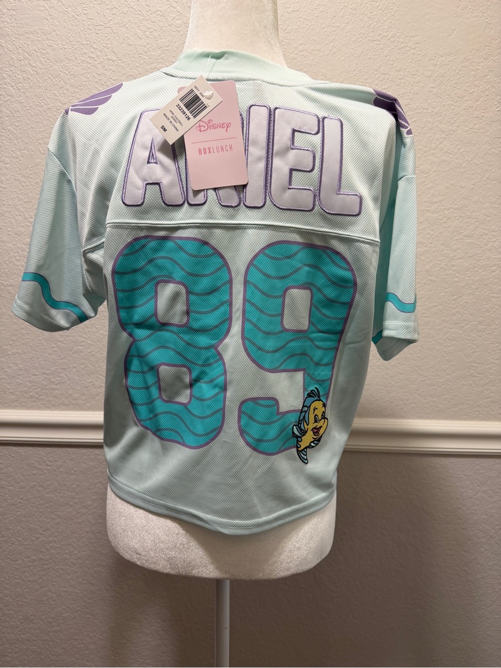 Ariel Disney Jersey Top with Shell & Flounder Size Small - Picture 5 of 7